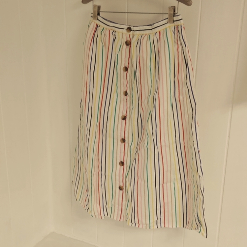 J Crew striped midi skirt, size medium
